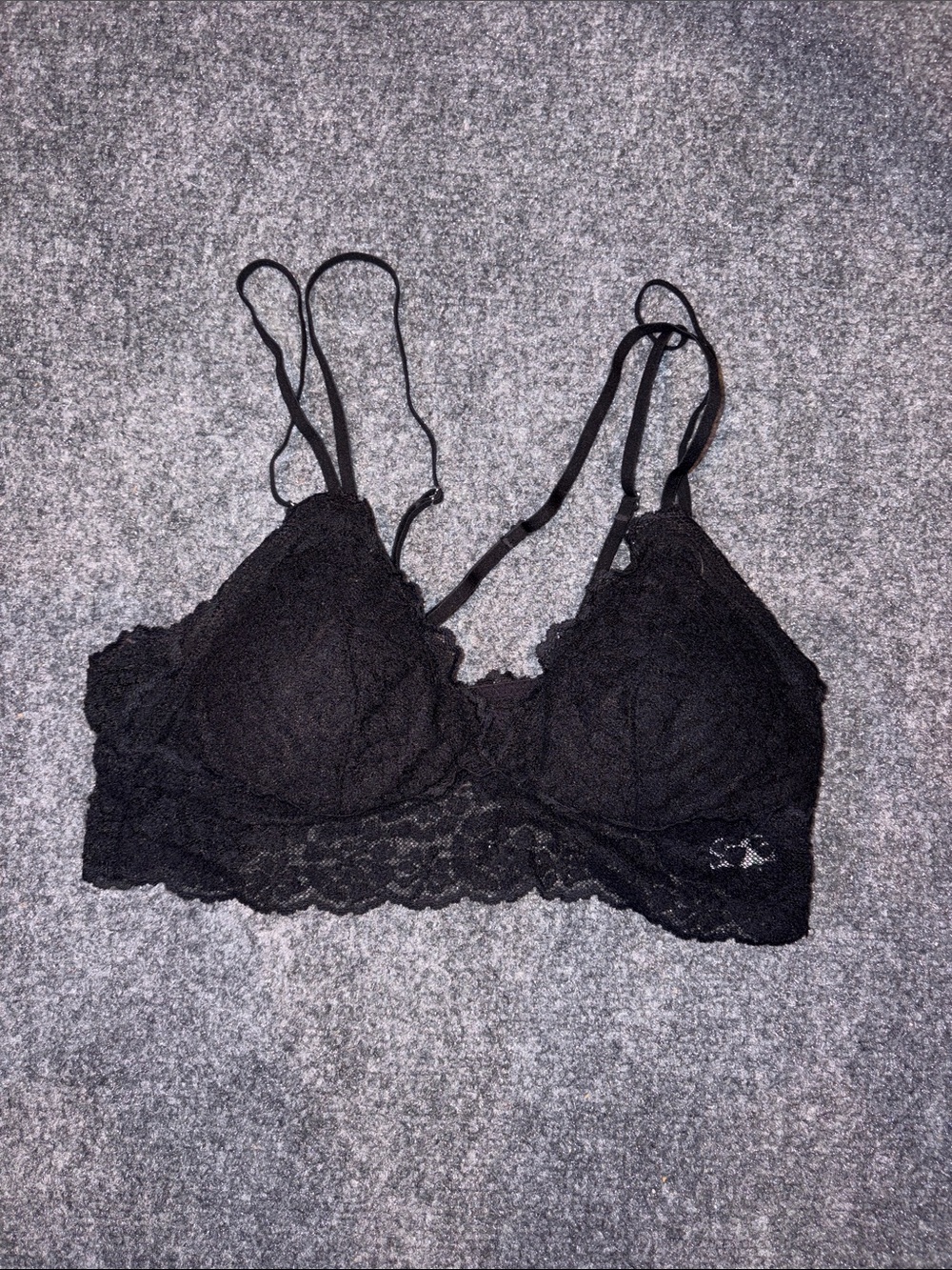 aerie Black Lace Longline Bralette